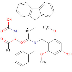 Carbamic acid,[2-[[(4-hydroxy-2,6-dimethoxyphenyl)methyl](phenylmethyl)amino]-2-oxoethyl]-, 9H-fluoren-9-ylmethyl ester molecular structure