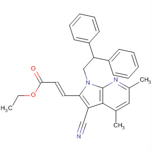 2-Propenoic acid,3-[3-cyano-1-(2,2-diphenylethyl)-4,6-dimethyl-1H-pyrrolo[2,3-b]pyridin-2-yl]-, ethyl ester, (2E)- molecular structure