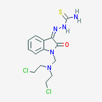 (2Z)-2-(1-{[bis(2-chloroethyl)amino]methyl}-2-oxo-1,2-dihydro-3H-indol-3-ylidene)hydrazinecarbothioamide molecular structure