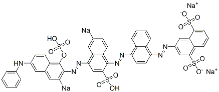 3-[[4-[[4-[(1-Hydroxy-6-phenylamino-3-sodiosulfo-2-naphthalenyl)azo]-6-sodiosulfo-1-naphthalenyl]azo]-1-naphthalenyl]azo]naphthalene-1,5-disulfonic acid disodium salt molecular structure