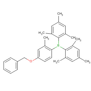 Borane, [2-methyl-4-(phenylmethoxy)phenyl]bis(2,4,6-trimethylphenyl)- molecular structure