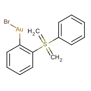 Gold, bromo[1,1'-[thiobis(methylene)]bis[benzene]]- molecular structure