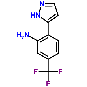 2-(1H-pyrazol-5-yl)-5-(trifluoromethyl)aniline molecular structure
