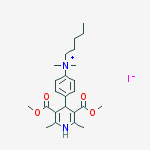 [4-[3,5-bis(methoxycarbonyl)-2,6-dimethyl-1,4-dihydropyridin-4-yl]phenyl]-dimethyl-pentylazanium iodide molecular structure