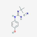 2-tert-butyl-1-cyano-3-(4-hydroxyphenyl)guanidine molecular structure