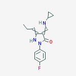 4-[(cyclopropylamino)methylidene]-2-(4-fluorophenyl)-5-propylidenepyrazolidin-3-one molecular structure