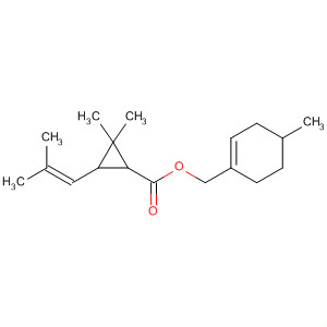 Cyclopropanecarboxylic acid, 2,2-dimethyl-3-(2-methyl-1-propenyl)-,(4-methyl-1-cyclohexen-1-yl)methyl ester molecular structure