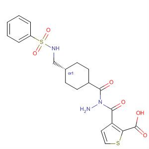 2-Thiophenecarboxylic acid,2-[[trans-4-[[(phenylsulfonyl)amino]methyl]cyclohexyl]carbonyl]hydrazide molecular structure