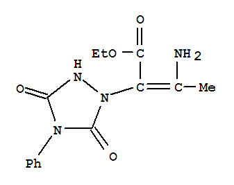 ethyl 3-amino-2-(3,5-dioxo-4-phenyl-1,2,4-triazolidin-1-yl)but-2-enoate molecular structure