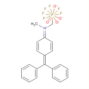 Methanaminium,N-[4-(diphenylmethylene)-2,5-cyclohexadien-1-ylidene]-N-methyl-,hexafluorophosphate(1-) molecular structure