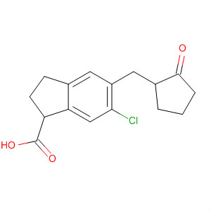 1H-Indene-1-carboxylic acid,6-chloro-2,3-dihydro-5-[(tetrahydro-2-oxocyclopentyl)methyl]- molecular structure