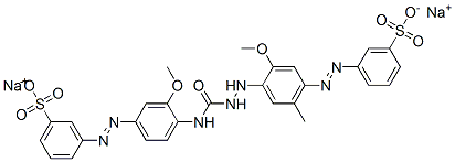 disodium 3-[[3-methoxy-4-[[[2-methoxy-5-methyl-4-[(3-sulphonatophenyl)azo]anilino]carbamoyl]amino]phenyl]azo]benzenesulphonate molecular structure