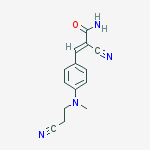 2-cyano-3-{4-[(2-cyanoethyl)(methyl)amino]phenyl}prop-2-enamide molecular structure