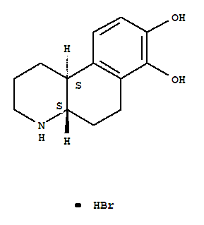 Benzo[f]quinoline-7,8-diol,1,2,3,4,4a,5,6,10b-octahydro-, hydrobromide, trans- molecular structure