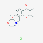 4-[(7-hydroxy-2,3-dimethyl-4-oxo-4H-chromen-8-yl)methyl]morpholin-4-ium chloride molecular structure