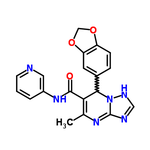 7-(1,3-benzodioxol-5-yl)-5-methyl-N-pyridin-3-yl-1,7-dihydro[1,2,4]triazolo[1,5-a]pyrimidine-6-carboxamide molecular structure