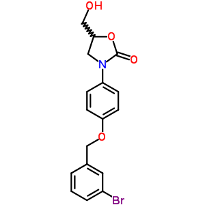 3-(4-((3-BROMOPHENYL)METHOXY)PHENYL)-5-(HYDROXYMETHYL)-2-OXAZOLIDINONE molecular structure