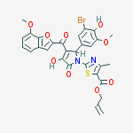 prop-2-en-1-yl 2-{2-(3-bromo-4-hydroxy-5-methoxyphenyl)-4-hydroxy-3-[(7-methoxy-1-benzofuran-2-yl)carbonyl]-5-oxo-2,5-dihydro-1H-pyrrol-1-yl}-4-methyl-1,3-thiazole-5-carboxylate molecular structure