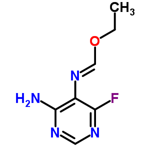 ethyl (4-amino-6-fluoropyrimidin-5-yl)imidoformate molecular structure