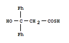 3-hydroxy-3,3-diphenylpropanethioic S-acid molecular structure