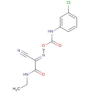 Acetamide,2-[[[[(3-chlorophenyl)amino]carbonyl]oxy]imino]-2-cyano-N-ethyl- molecular structure