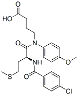 4-[[(2S)-2-[(4-chlorobenzoyl)amino]-4-methylsulfanyl-butanoyl]-(4-meth oxyphenyl)amino]butanoic acid molecular structure