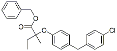 benzyl 2-[4-[(4-chlorophenyl)methyl]phenoxy]-2-methyl-butanoate molecular structure