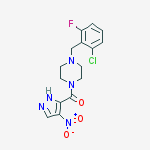 1-(2-chloro-6-fluorobenzyl)-4-[(4-nitro-1H-pyrazol-5-yl)carbonyl]piperazine molecular structure