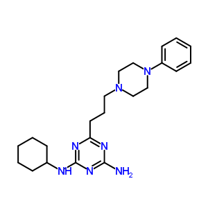 N-CYCLOHEXYL-6-(3-(4-PHENYL-(PIPERAZIN-1-YL))PROPYL)-1,3,5-TRIAZINE-2,4-DIAMINE molecular structure