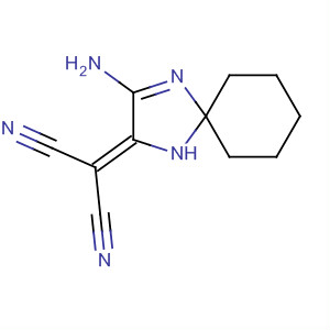 Propanedinitrile, (3-amino-1,4-diazaspiro[4.5]dec-3-en-2-ylidene)- molecular structure