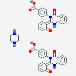4-[(2e)-4-oxo-2-(6-oxocyclohexa-2,4-dien-1-ylidene)-1h-quinazolin-3-yl]benzoic Acid;piperazine molecular structure