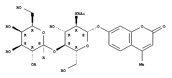 methylumbelliferyl 2-acetamido-2-deoxy-beta-D-lactoside molecular structure