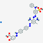 (3Z)-3-(2-{4'-[(E)-(2,4-diamino-5-methyl-3-{(E)-[4-(phenylamino)-3-sulfophenyl]diazenyl}phenyl)diazenyl]biphenyl-4-yl}hydrazinylidene)-6-oxocyclohexa-1,4-diene-1-carboxylic acid molecular structure