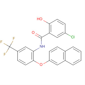 Benzamide,5-chloro-2-hydroxy-N-[2-(2-naphthalenyloxy)-5-(trifluoromethyl)phenyl]- molecular structure