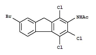 N-(7-bromo-1,3,4-trichloro-9H-fluoren-2-yl)acetamide molecular structure