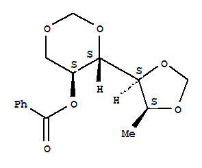 4-(5-methyl-1,3-dioxolan-4-yl)-1,3-dioxan-5-yl benzoate  molecular structure