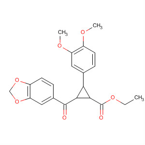 Cyclopropanecarboxylic acid,2-(1,3-benzodioxol-5-ylcarbonyl)-3-(3,4-dimethoxyphenyl)-, ethyl ester molecular structure