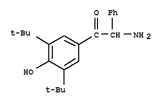 Ethanone,  2-amino-1-[3,5-bis(1,1-dimethylethyl)-4-hydroxyphenyl]-2-phenyl- molecular structure