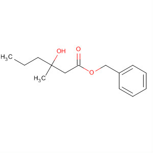 Hexanoic acid, 3-hydroxy-3-methyl-, phenylmethyl ester, (3S)- molecular structure