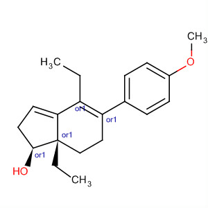 1H-Inden-1-ol, 4,7a-diethyl-2,6,7,7a-tetrahydro-5-(4-methoxyphenyl)-,cis- molecular structure