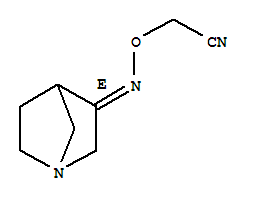Acetonitrile,2-[[(E)-1-azabicyclo[2.2.1]hept-3-ylideneamino]oxy]- molecular structure