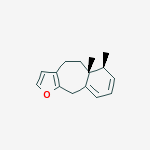 4H-Benzo(5,6)cyclohepta(1,2-b)furan, 5,5a,6,10-tetrahydro-5a,6-dimethy l-, (5aR,6S)-rel-(-)- molecular structure