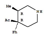 Ethanone,1-[(3R,4R)-3-methyl-4-phenyl-4-piperidinyl]-, rel- molecular structure