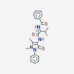 N-[1-[(1,5-dimethyl-3-oxo-2-phenylpyrazol-4-yl)amino]-3-methyl-1-oxobutan-2-yl]benzamide molecular structure