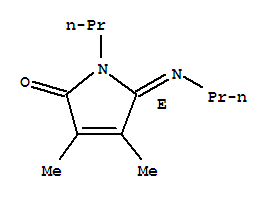 2H-Pyrrol-2-one,1,5-dihydro-3,4-dimethyl-1-propyl-5-(propylimino)-, (5E)- molecular structure