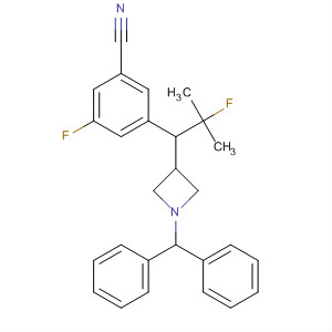 Benzonitrile,3-[1-[1-(diphenylmethyl)-3-azetidinyl]-2-fluoro-2-methylpropyl]-5-fluoro- molecular structure