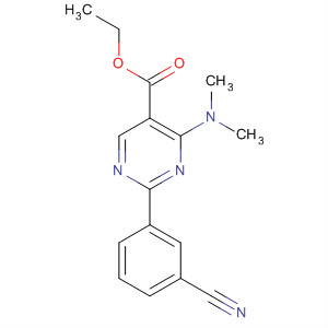 5-Pyrimidinecarboxylic acid, 2-(3-cyanophenyl)-4-(dimethylamino)-,ethyl ester molecular structure