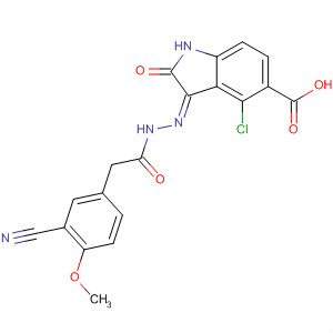 1H-Indole-5-carboxylic acid,4-chloro-3-[[(3-cyano-4-methoxyphenyl)acetyl]hydrazono]-2,3-dihydro-2-oxo-, (3Z)-