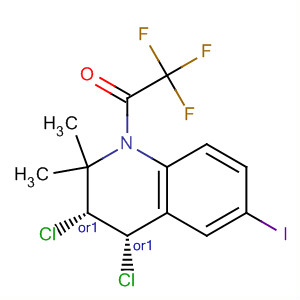 Quinoline,3,4-dichloro-1,2,3,4-tetrahydro-6-iodo-2,2-dimethyl-1-(trifluoroacetyl)-,(3R,4S)-rel-