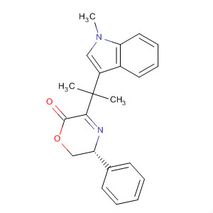 2H-1,4-Oxazin-2-one,5,6-dihydro-3-[1-methyl-1-(1-methyl-1H-indol-3-yl)ethyl]-5-phenyl-, (5R)- molecular structure